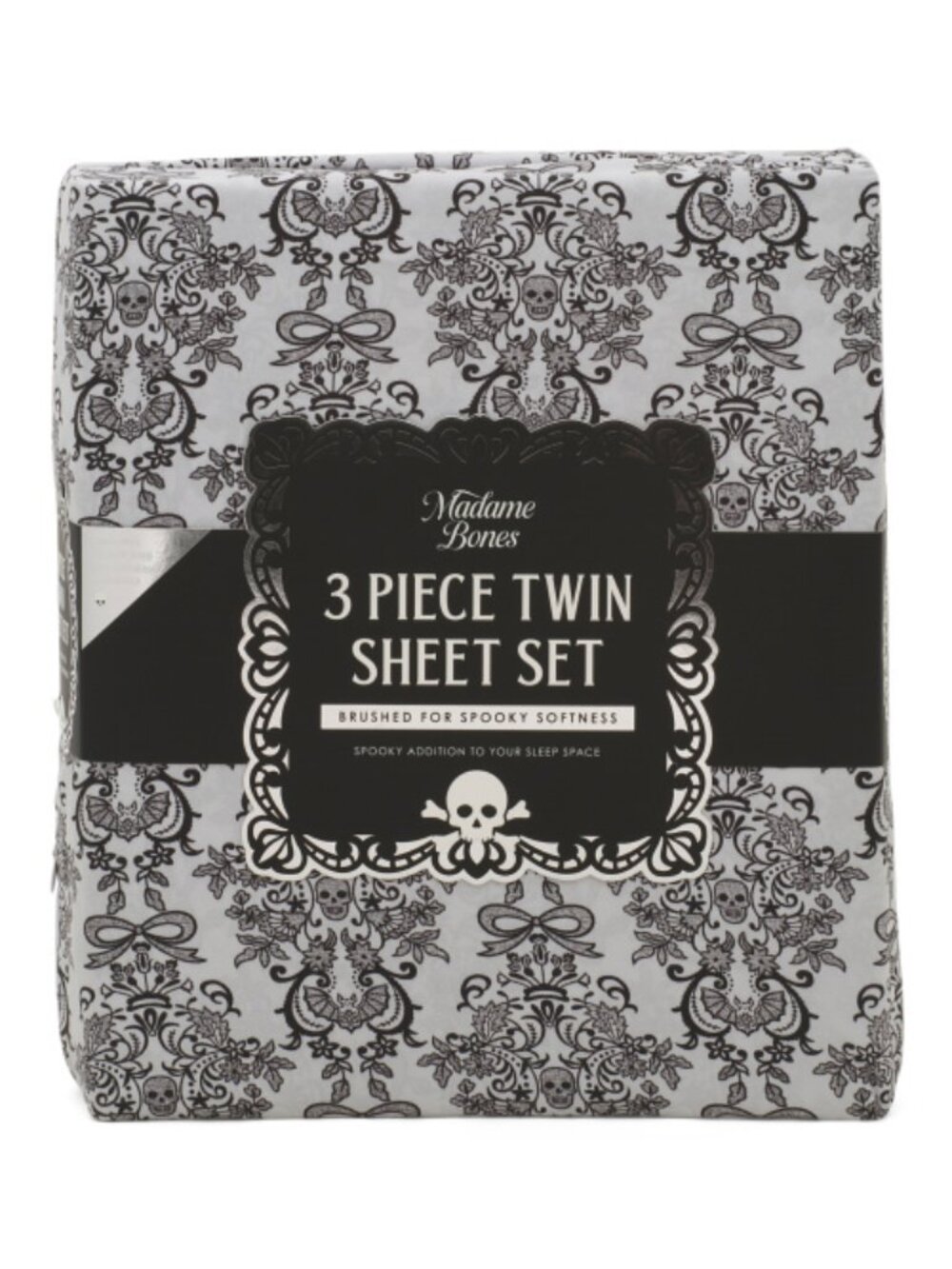 MADAME BONES Victorian Style Halloween Lace Print Sheet Set